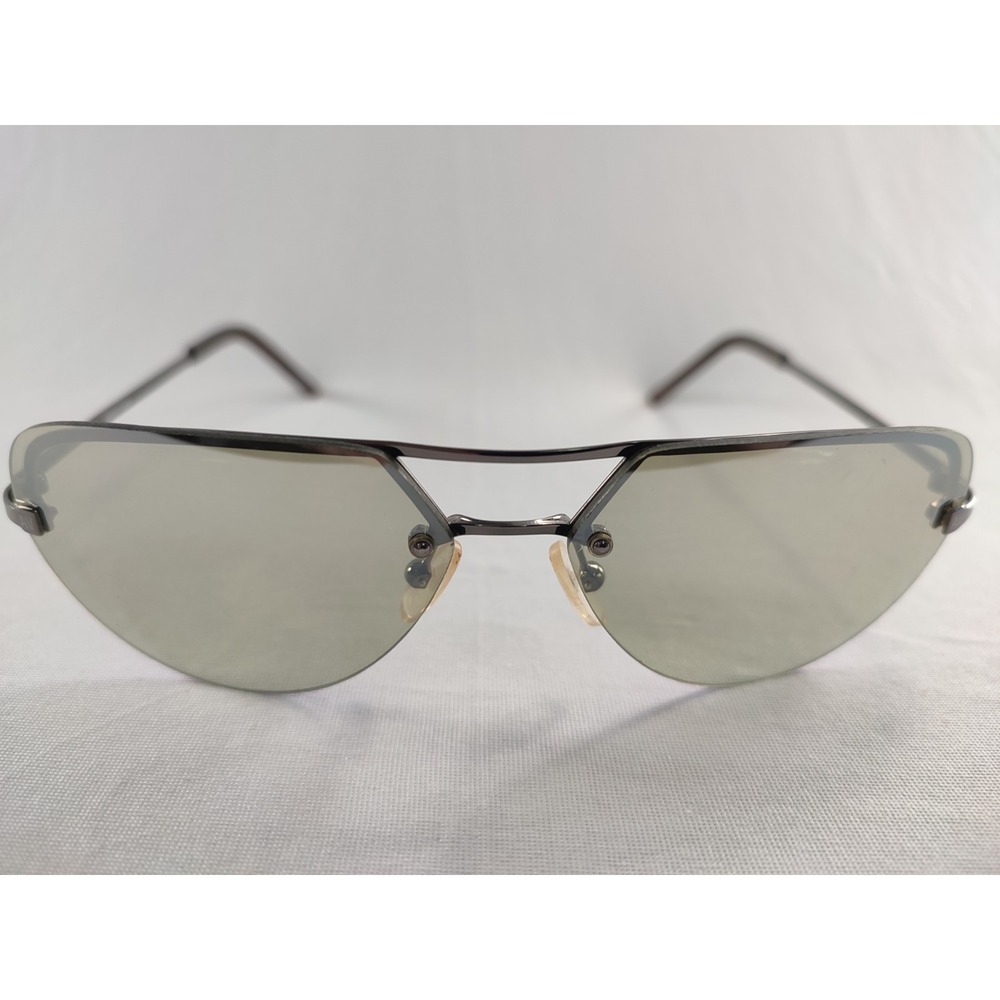AV by Adrienne Vittadini Sunglasses AV‎ EX#1 Gunmetal Aviator Green Flash 62-13